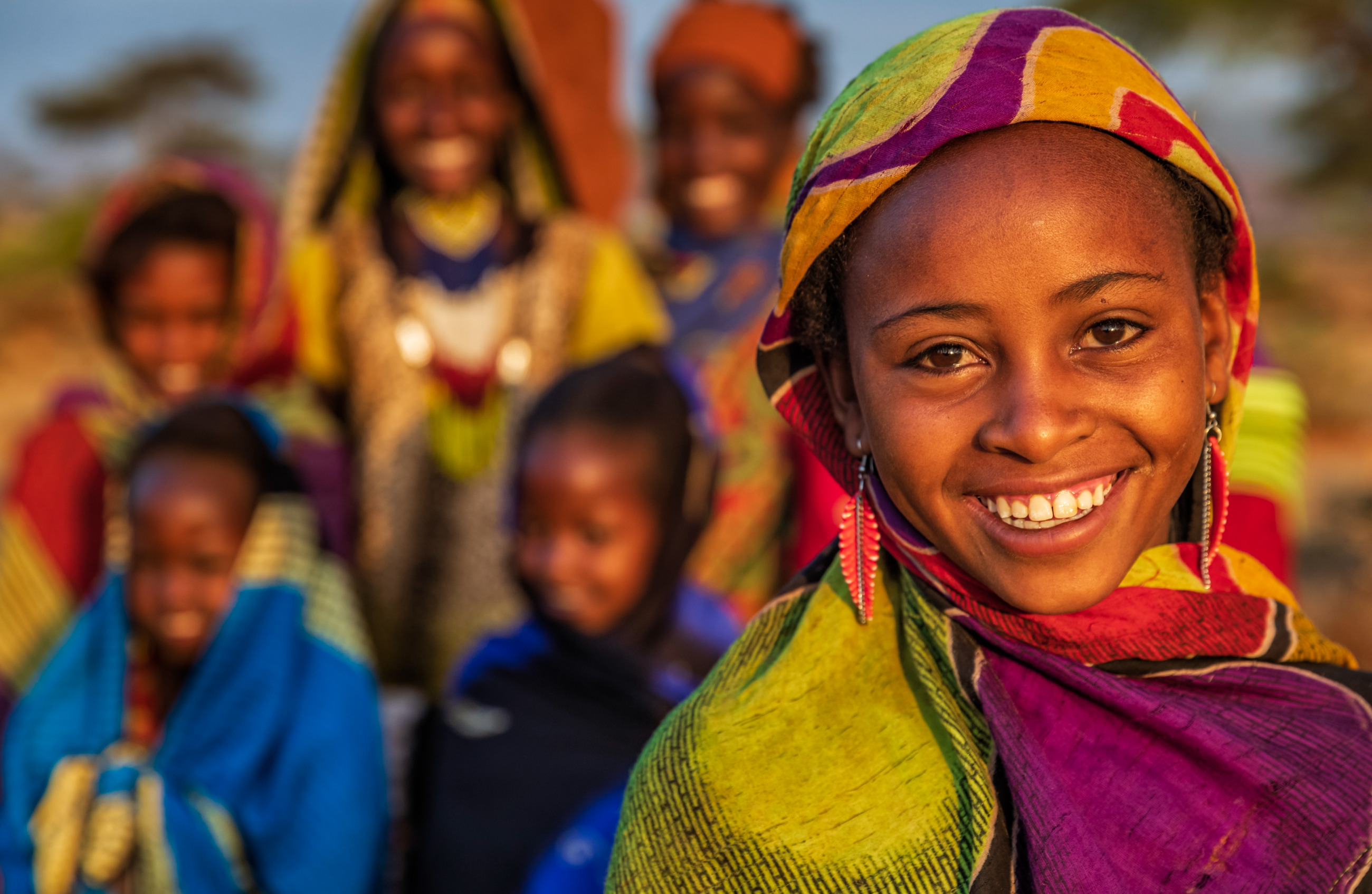 East african children smiling